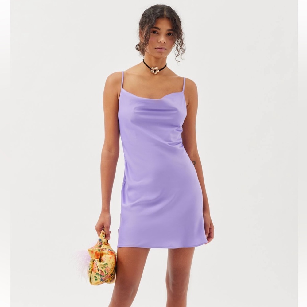 NWT Urban Outfitters | Mallory Cowl Neck Slip Dress, Lavender, size Large